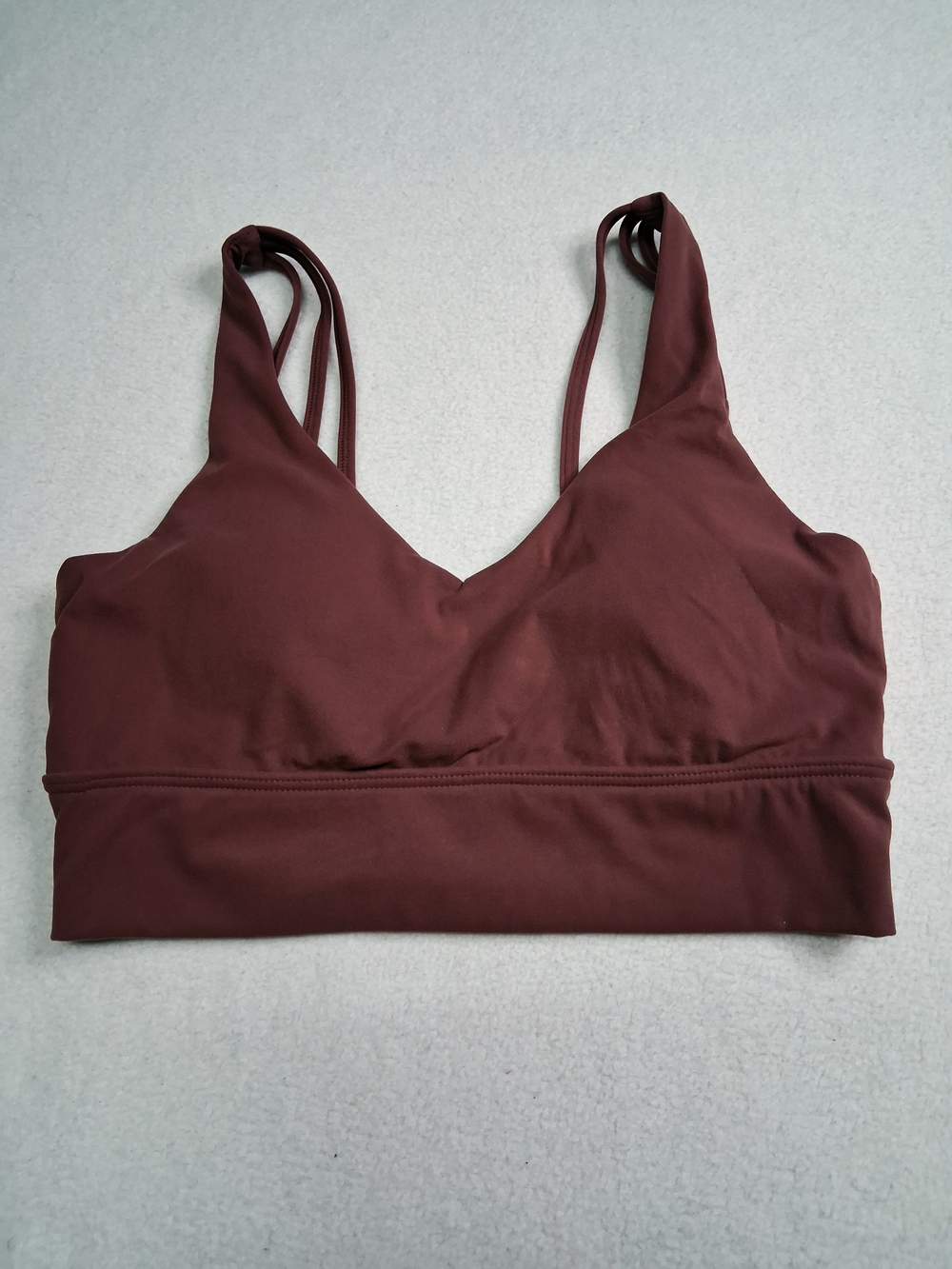 BuffBunny Brown V-Neck Bralette with Double Straps